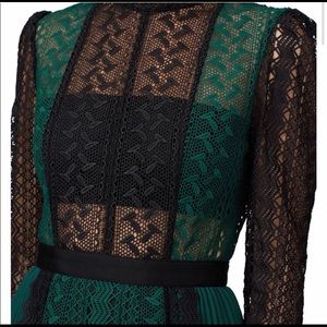 Self Portrait Green Lace Dress